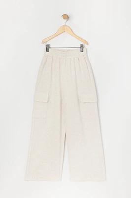 Pantalon cargo en molleton à jambe large pour filles