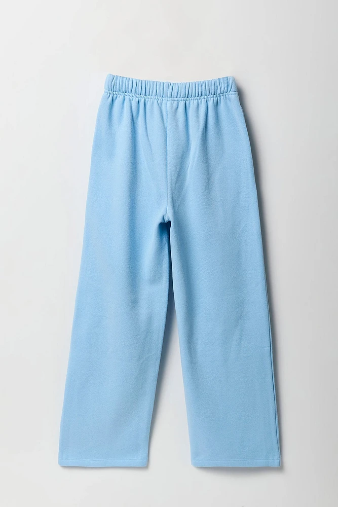 Pantalon d'entraînement à jambe large en molleton pour fille