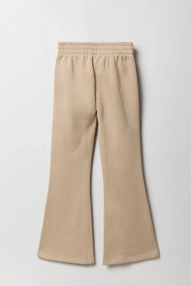 Pantalon d'entraînement à jambe évasée en molleton pour fille