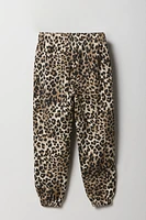 Girls Cheetah Print Fleece Jogger