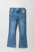 Girls Rhinestone Leg Flare Jean