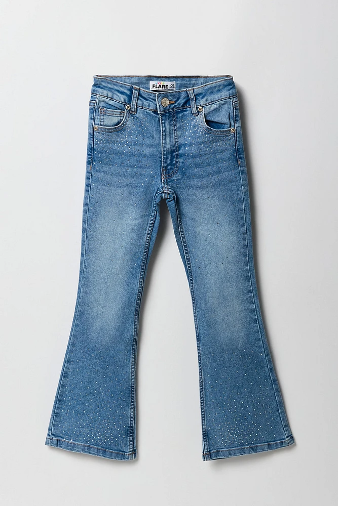 Girls Rhinestone Flare Jean