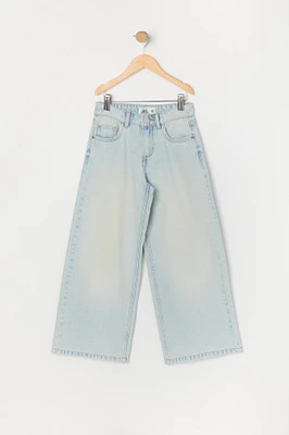 Girls High Rise Super Wide Leg Jean