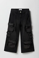 Girls Multi Pocket Wide Leg Cargo Jean