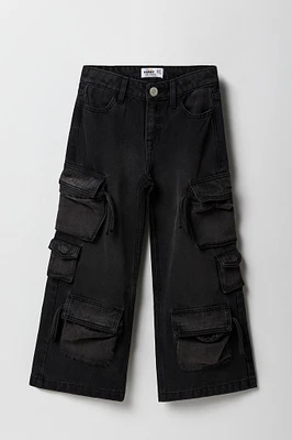 Girls Multi Pocket Wide Leg Cargo Jean