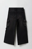 Girls Multi Pocket Wide Leg Cargo Jean