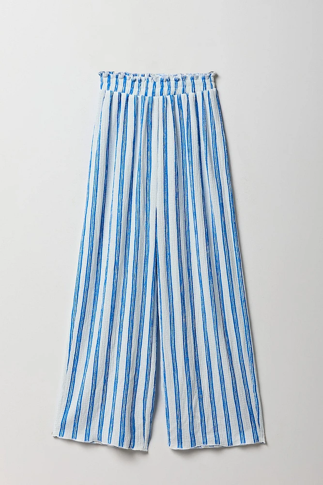 Pantalon texturé à jambe large pour fille