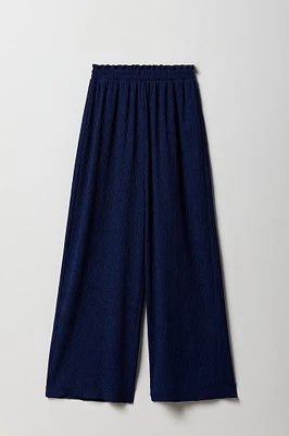 Pantalon texturé à jambe large pour fille