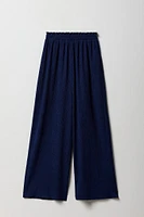 Pantalon texturé à jambe large pour fille