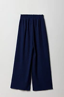 Pantalon texturé à jambe large pour fille
