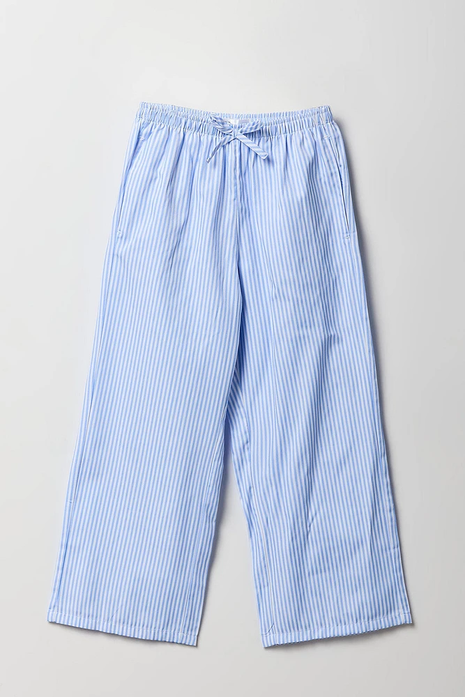 Girls Poplin Wide Leg Pant