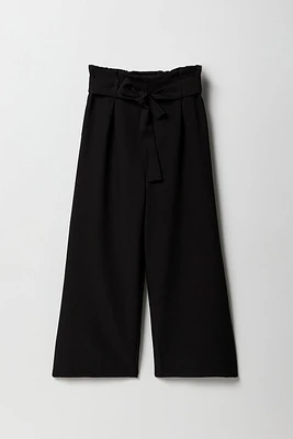 Girls Belted Wide Leg Paperbag Pant