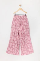 Girls Leaf Print Palazzo Pant