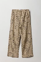 Girls Linen Drawstring Wide Leg Pant