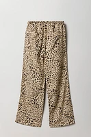 Girls Linen Drawstring Wide Leg Pant