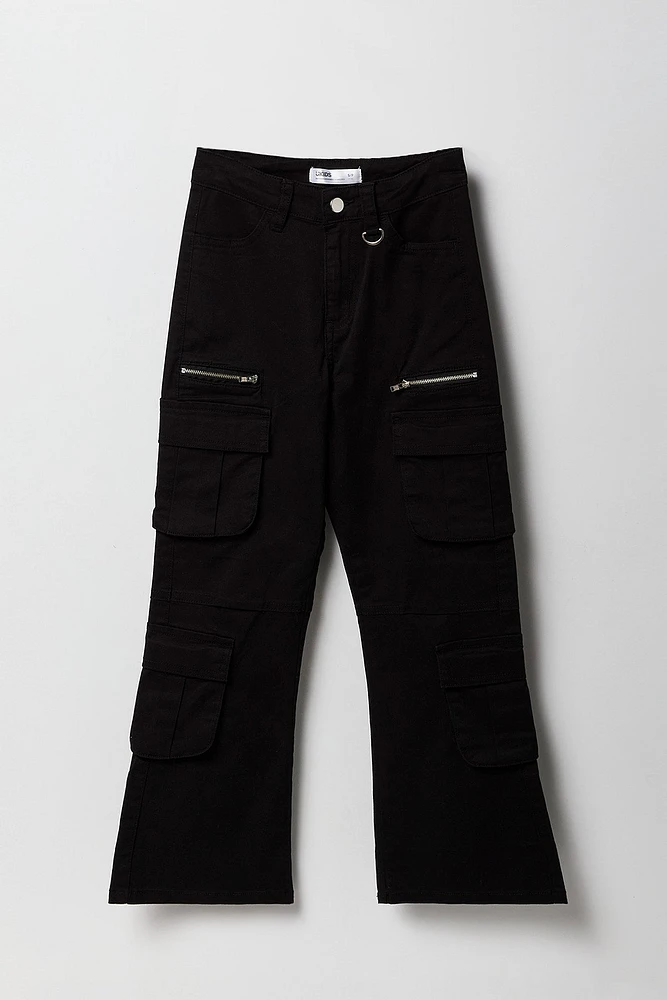 Girls Multi Pocket Flare Cargo Pant