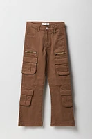 Pantalon cargo à jambe évasée avec poches multiples pour fille