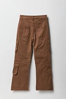 Pantalon cargo Ã  jambe Ã©vasÃ©e avec poches multiples pour fille