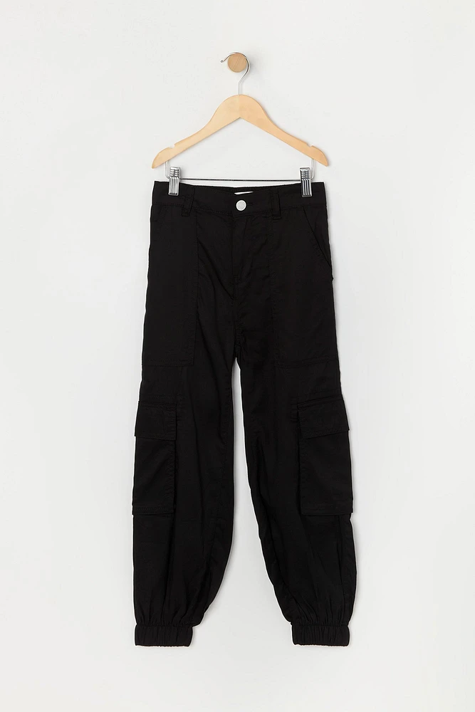 Girls Elastic Waist Cargo Jogger