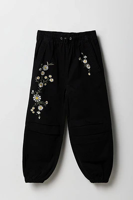 Girls Floral Embroidered Parachute Pant