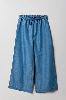 Pantalon à jambe large en chambray pour fille