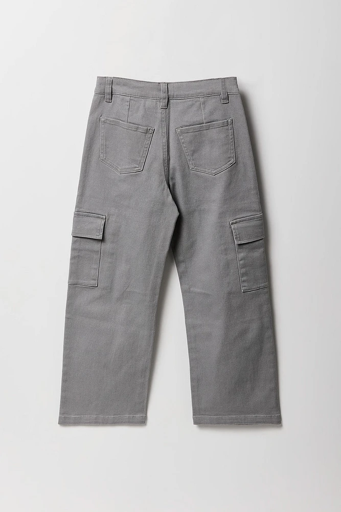 Pantalon cargo ample à jambe droite pour fille