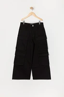 Girls Multi Pocket Wide Leg Cargo Pant