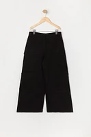 Girls Multi Pocket Wide Leg Cargo Pant