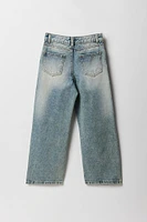 Girls Distressed Wide Leg Jean