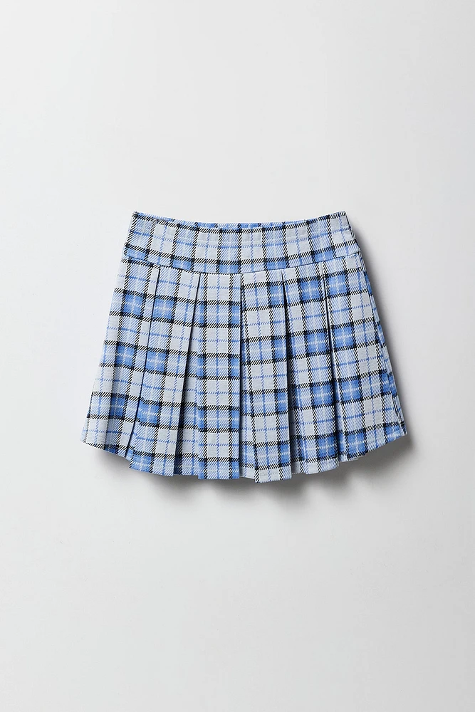 Jupe-short plissÃ©e en tricot de jacquard pour fille