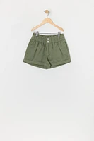 Girls Buttoned Paperbag Short