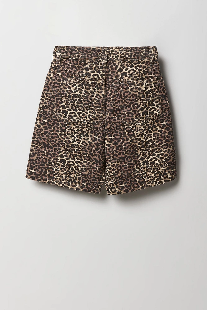 Girls Cheetah Print Jort