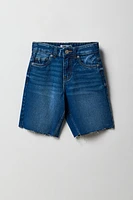 Girl Mid Rise Raw Hem Jort