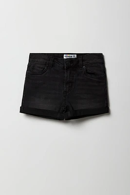 Short court mi-taille en denim pour fille