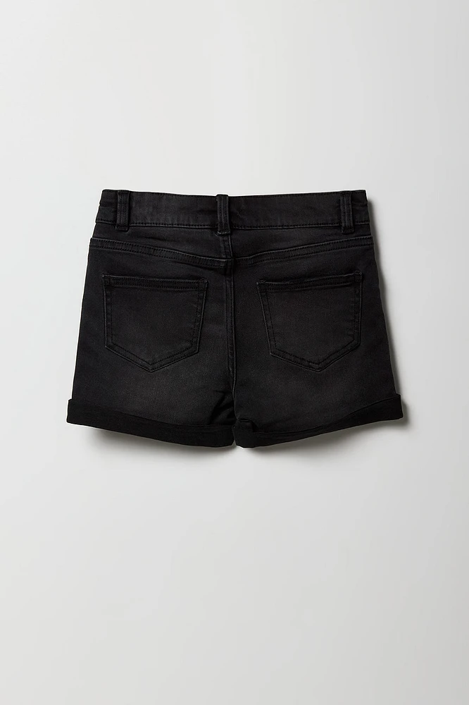 Girls Denim Mid Rise Shortie