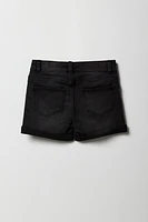 Girls Denim Mid Rise Shortie