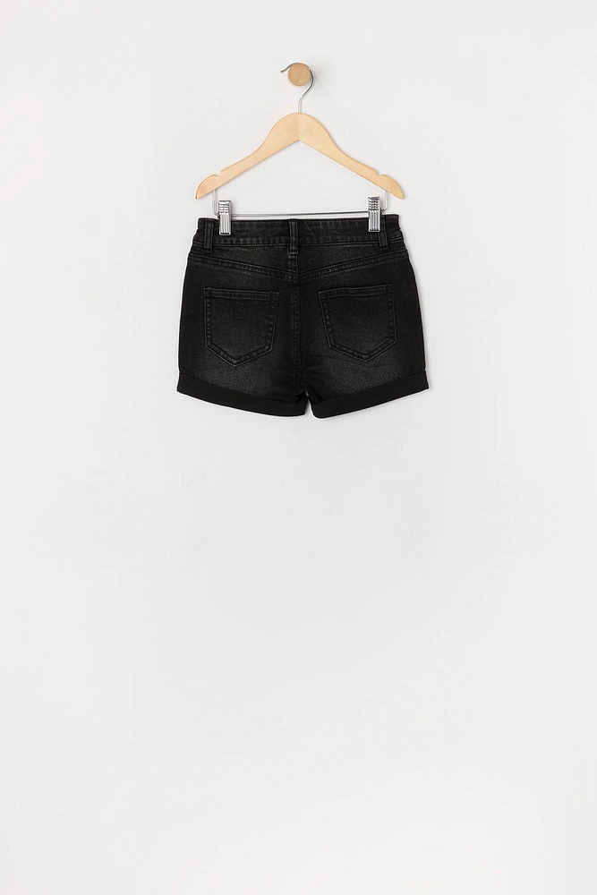 Girls Mid Rise Denim Short