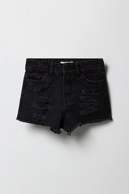 Girls High Rise Distressed Beach Short