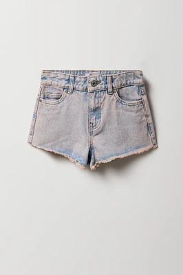 Girls Pink Wash High Rise Beach Short