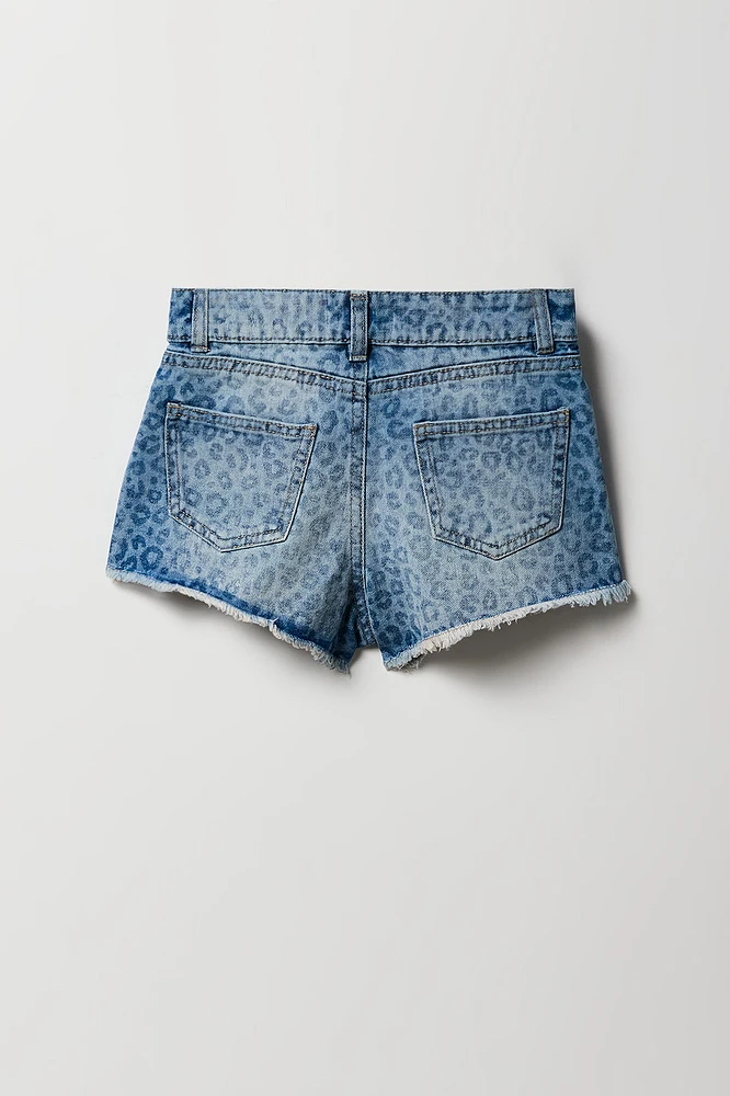 Girls Cheetah Print High Rise Beach Short