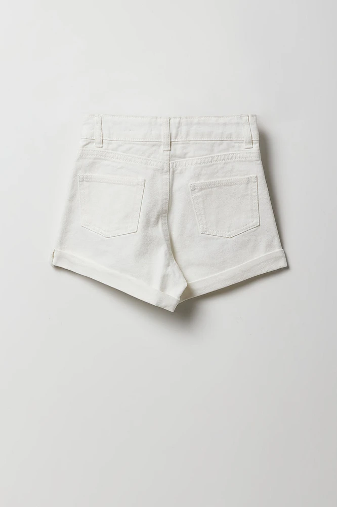 Short « mom » à taille haute pour fille