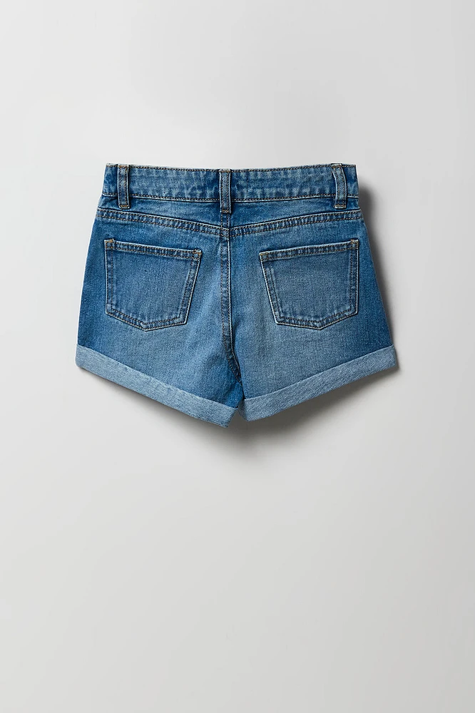 Short « mom » à taille haute pour fille