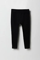 Girls Seamless Ribbed Solid Legging