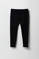 Girls Seamless Ribbed Solid Legging