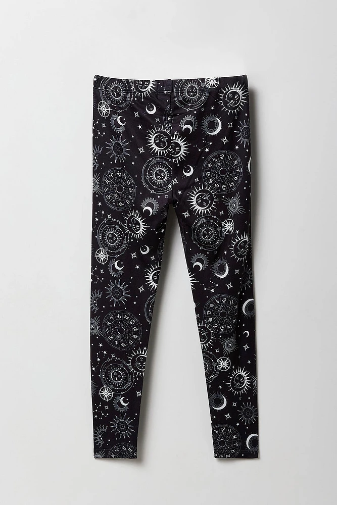 Girls Printed Soft Fleece Legging