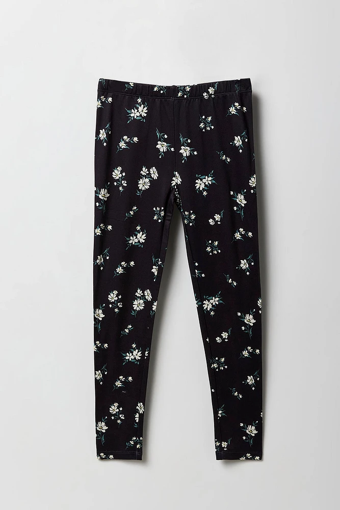 Legging en molleton doux imprimé pour fille