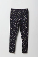 Legging imprimé doublé de similifourrure pour fille