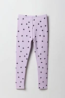 Girls Faux Fur Lined Printed Legging