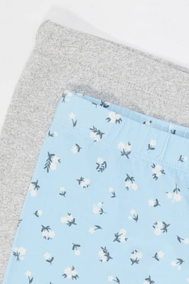 Short court uni et imprimé pour fille (Paquet de 2