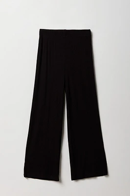 Girls Ribbed Wide Leg Pant